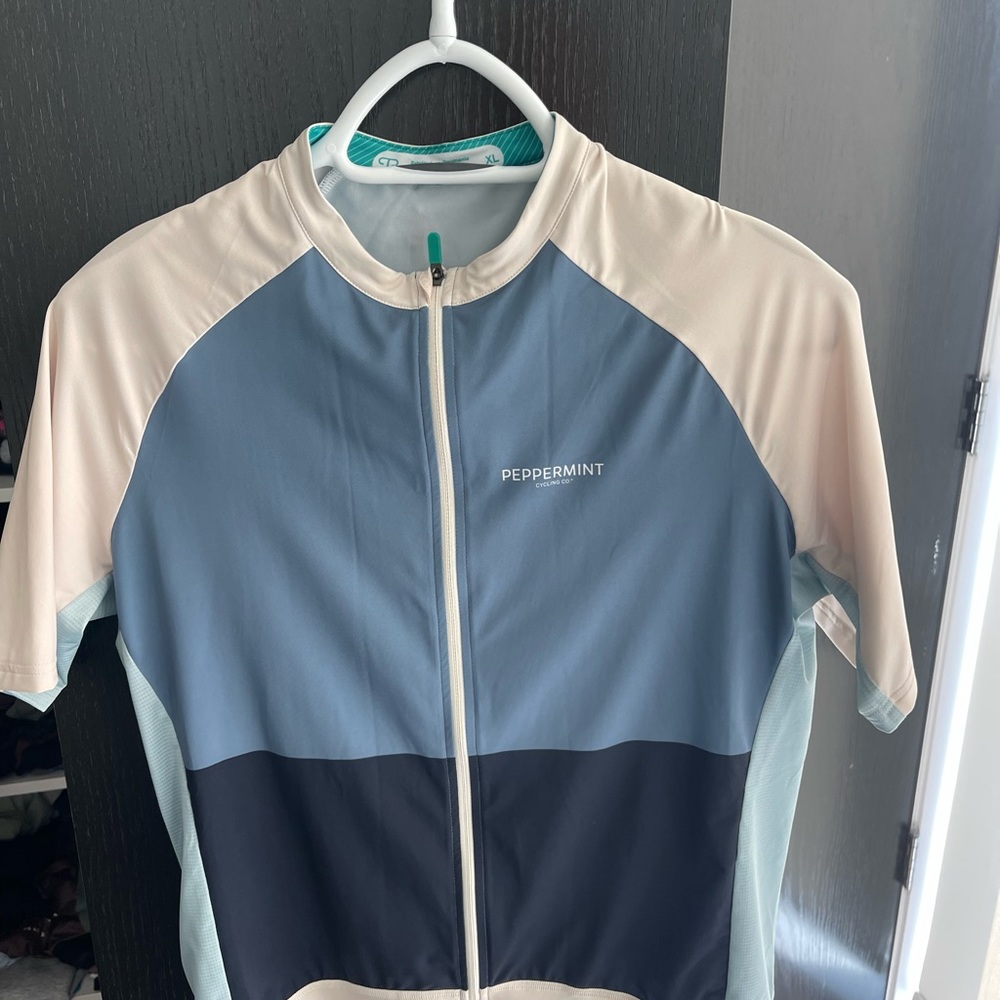 Peppermint Blue and Cream Cycling Jersey